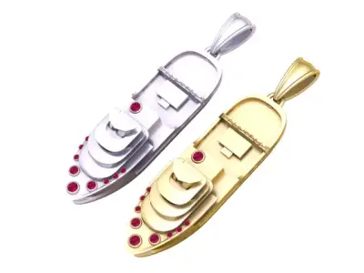 Emerald Luxury Yacht Pendant 3D Printable Jewelry Model 3D print model