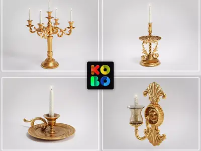 8 Ornamental Candlesticks 4K 3D Model Collection
