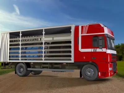 Truck with water system parts 3D model