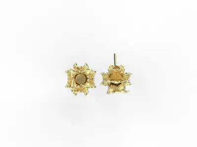 Flower earrings 3D print model