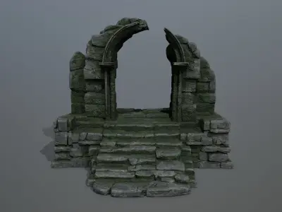 ruin gate Low-poly 3D model