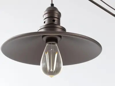 Black Pulley Table Lamp 3D Model 3D model