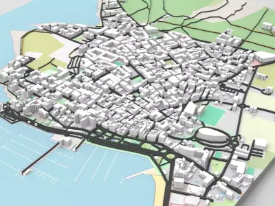 Cityscape Sant Antoni de Portmany Ibiza Balearic Islands Spain 3D model