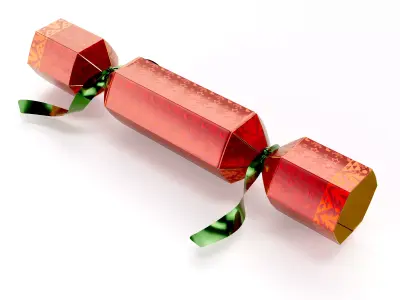 Cardboard Christmas Cracker 3D model