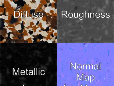 Appaloosa Quarter Horse 3D Model with Spotted Coat Low-poly 3D model