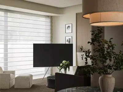 Living Room and Kitchen Scene for Cinema 4D and Octane Render 3D model