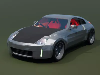 Nissan 350Z Fairlady Low Poly Low-poly 3D model