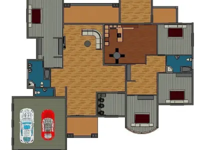 2D House Plan dwg 3D model