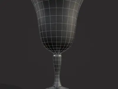 Fluted Pewter Cup Low-poly 3D model