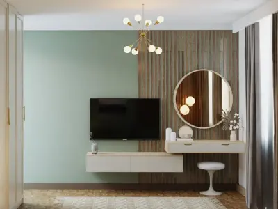 cozy bedroom 3model  Low-poly 3D model