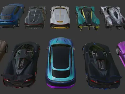 PUBG vehicles Sport pack 1 Low-poly 3D model