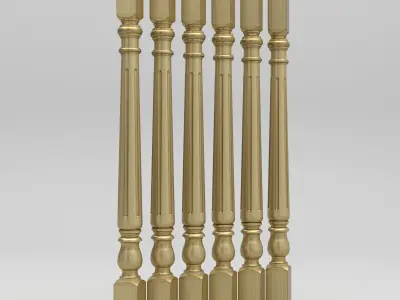 Carved Baluster 3D model buy