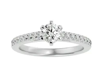 Solitaire ring model 3D print model shop