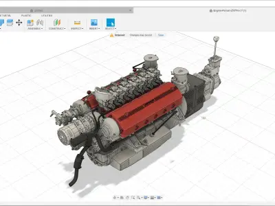 Ferrari 250 TR Colombo Engine - 3 liter - 1st version 3D print model