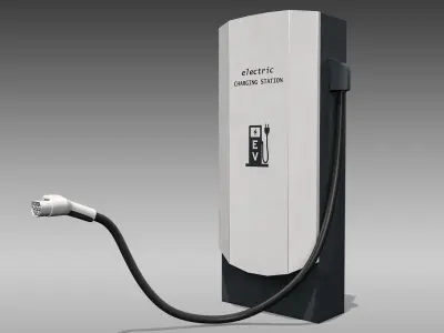 Electric Vehicle Charger Low-poly 3D model