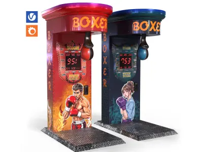 arcade boxing machine Low-poly 3D model