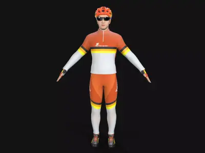 Cyclist Low-poly 3D model