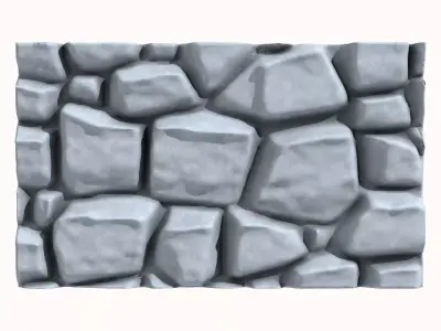 Weathered Dolomite Stone Wall 3D model