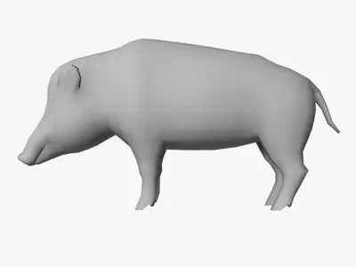 Low Poly Boar Low-poly 3D model