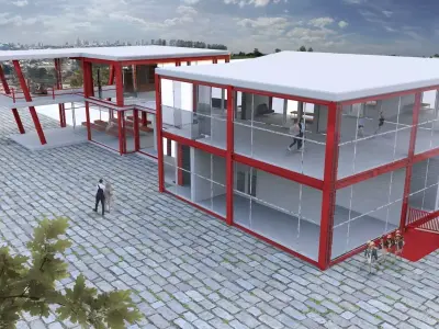 Steel building Free 3D model