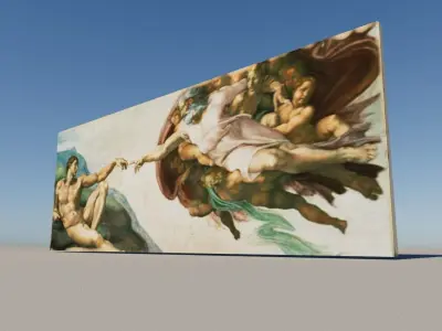 Greek wall Low-poly 3D model