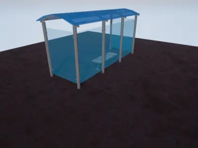 Bus Stop Free low-poly 3D model