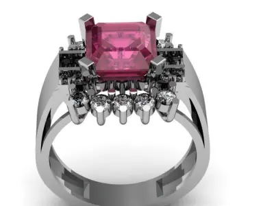 ruby daimond ring 3D print model