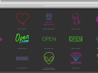 Ultimate Neon Sign Pack 1 Low-poly 3D model