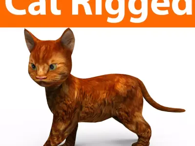 Cute Cat Rigged Low-poly 3D model buy