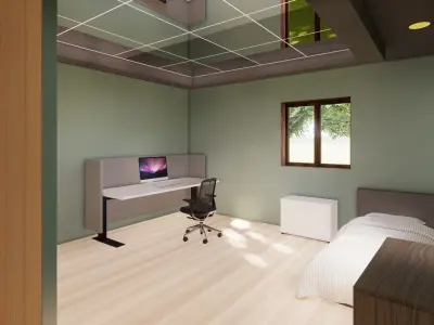 5 1 Villa with Large Lawn and Trees 3D model