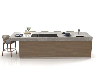 Kitchen Island Countertop 08 3D model