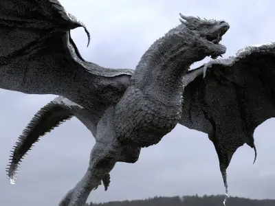 Dark Dragon Killgharrah Mid level detail with UVs 3D model