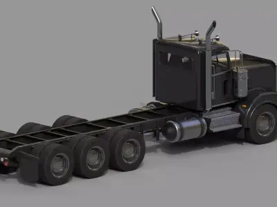 Modular Truck Chassis Low-poly 3D model