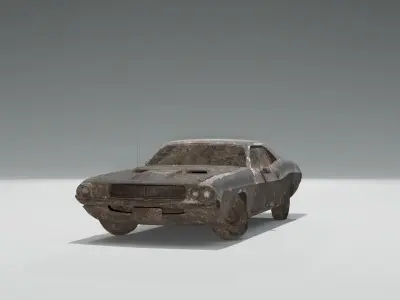 Game ready Abandoned damaged ruin wrecked Vehicle car collection 3D model