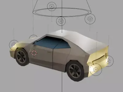 Low Poly Stylized Sports Car Game Ready 3D Model  Low-poly 3D model