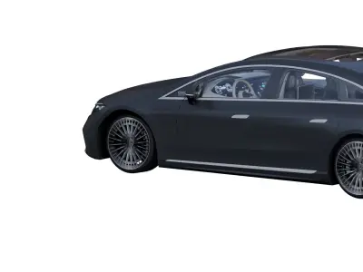 Mecedes EQS 580 with interior 3D model