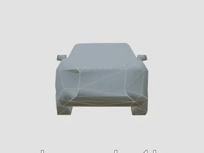 Futuristic Electrocar with Neon Highlights Low-poly 3D model