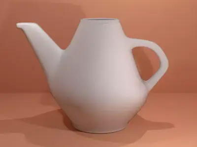 Porcelain Teapot Free low-poly 3D model