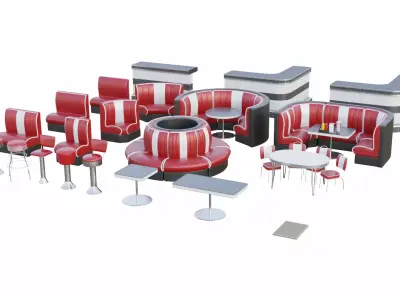 Retro Diner Collection Low-poly 3D model