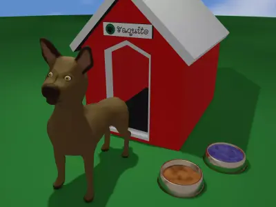 Toon Pupdog Low-poly 3D model