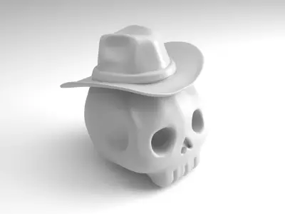 Cowboy Skull Figure  3D Printable Model 3D print model