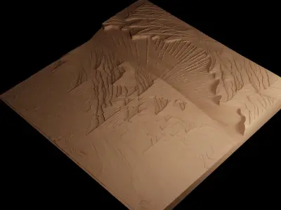 Salt Flats CNC 3d Print High Relief Sand Casting 3D print model