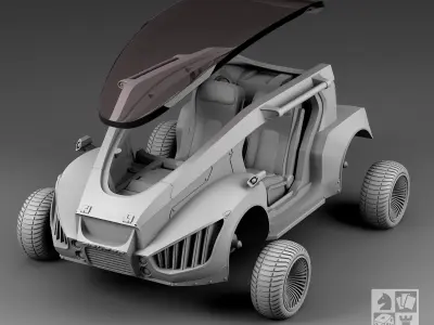 A futuristic car without doors 3D print model