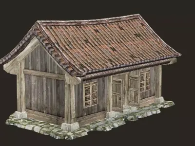 Thatch Hut House 11 For Games and Films 3D Model Low-poly 3D model