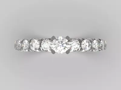 Sparkle Wave Solitaire stl 3d Ring model sr0042 3D print model