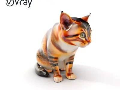 Realistic Cat Model Pack for D Rendering and Animation Low-poly 3D model
