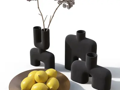 Vases and bowl Set 3D model