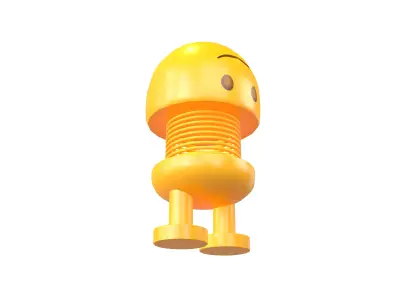 Car Spring Expression Decoration Toys Upside-Down Face v1 001 Low-poly 3D model