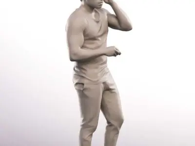 Panju 13054 - Standing Athletik Mediterranean Man Low-poly 3D model