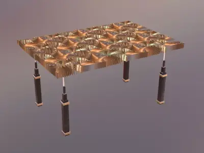 Geometric Pattern Luxury Golden Table for Decorative Spaces Low-poly 3D model